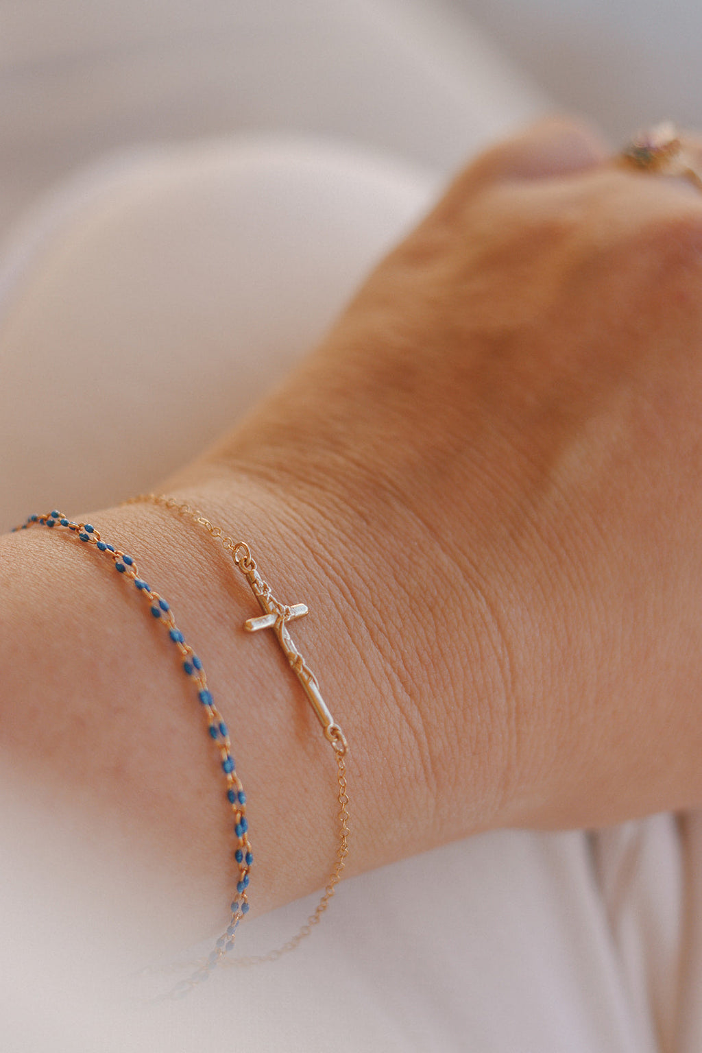 St. Joseph Lily Cross Bracelet *Made to Order*