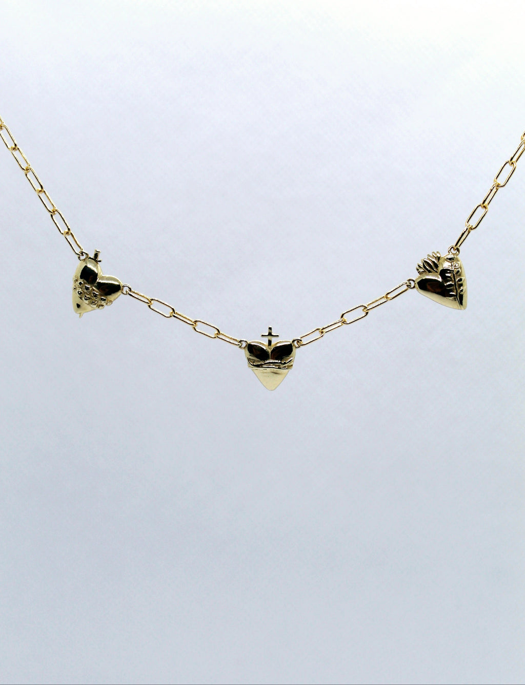 Three Hearts Necklace Paper Clip