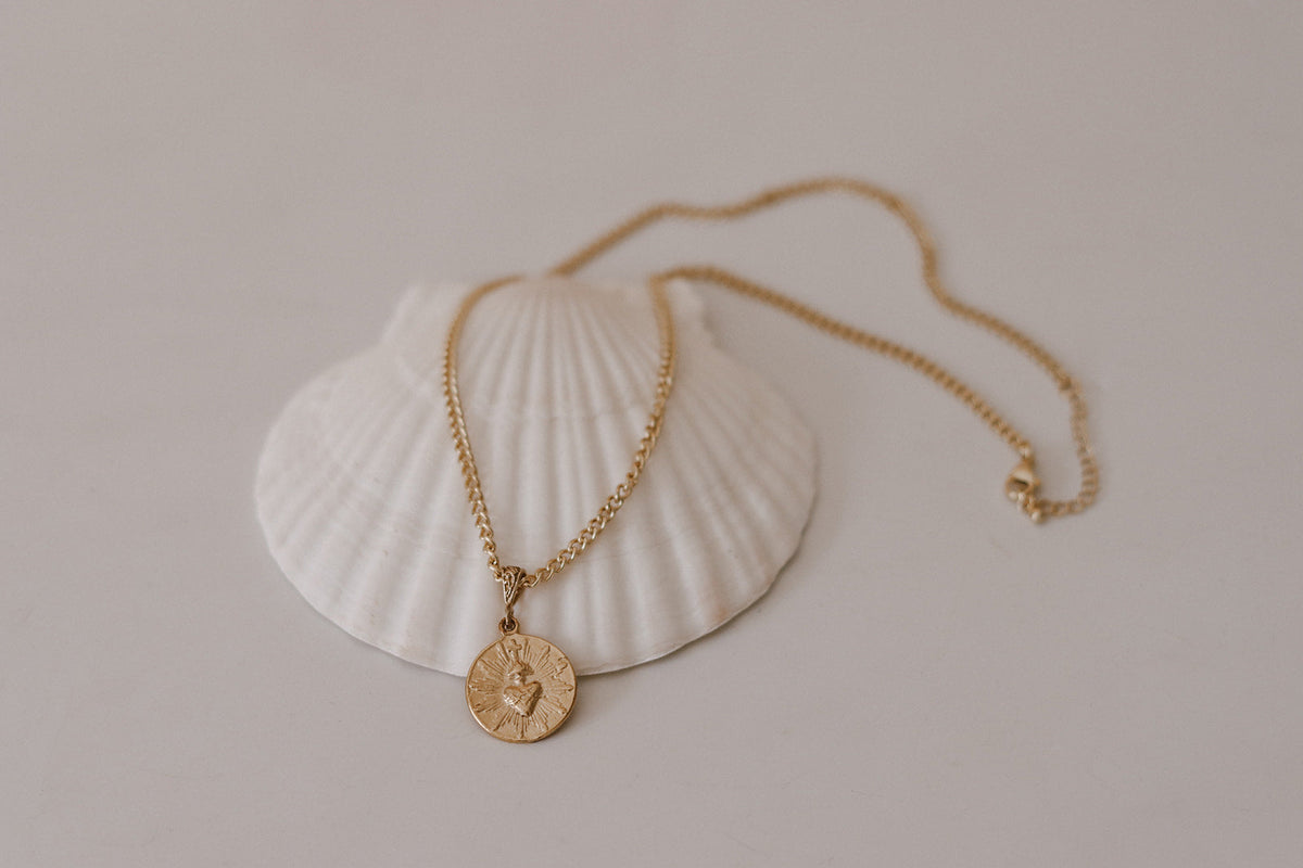 Most Sacred Heart Coin Link Necklace