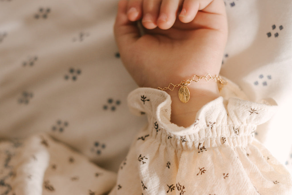 Little Miraculous Medal Floral Bracelet