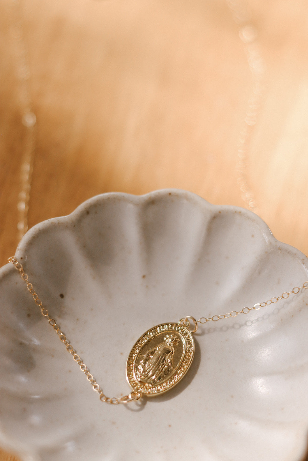Sideways Miraculous Medal Necklace
