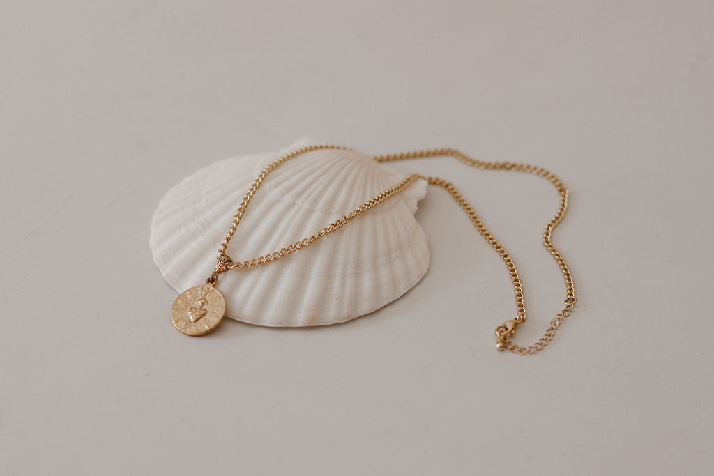 Most Sacred Heart Coin Link Necklace