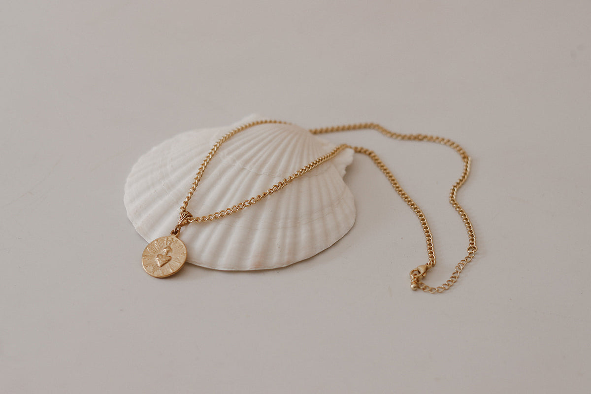 Most Sacred Heart Coin Link Necklace