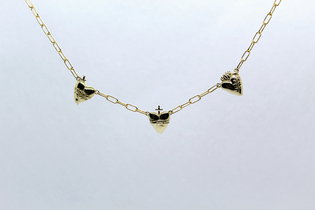 Three Hearts Necklace Paper Clip