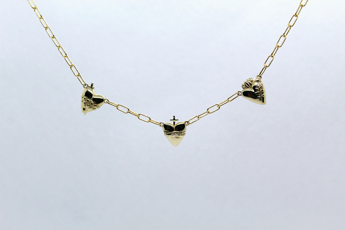 Three Hearts Necklace Paper Clip
