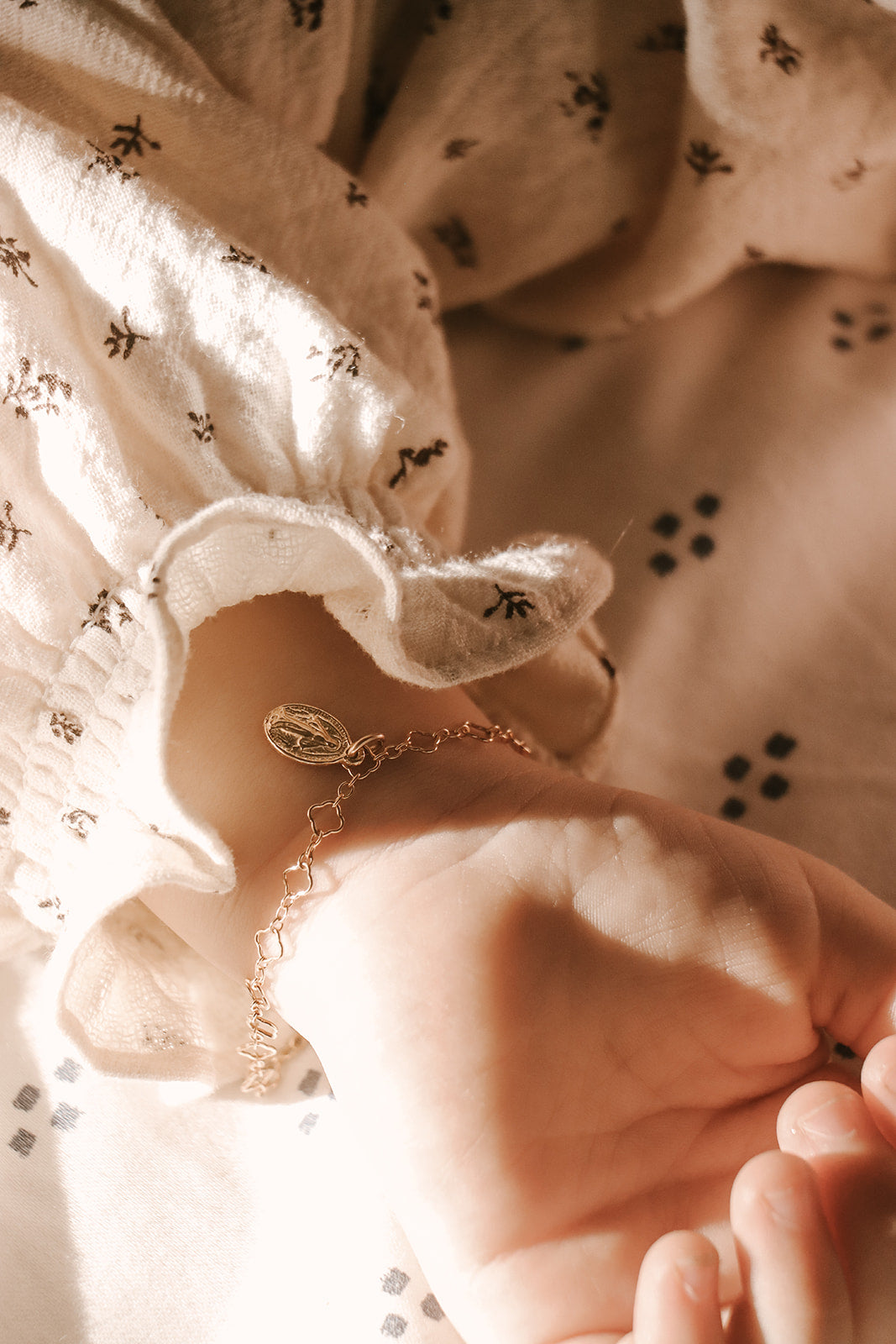 Little Miraculous Medal Floral Bracelet