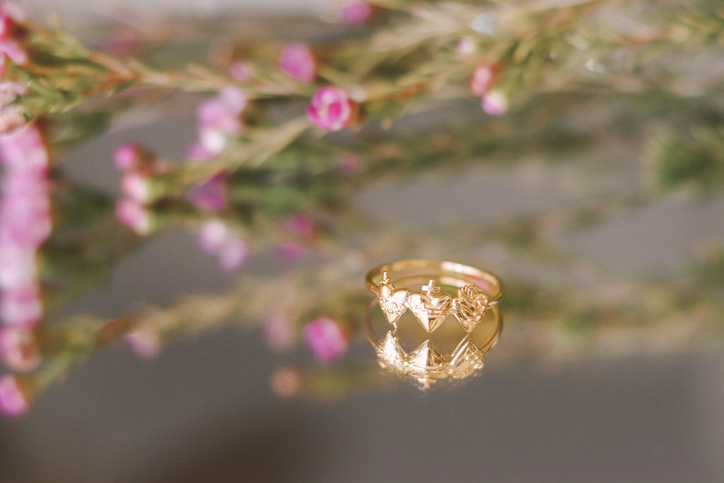 Holy Family Hearts® Ring in Gold Vermeil