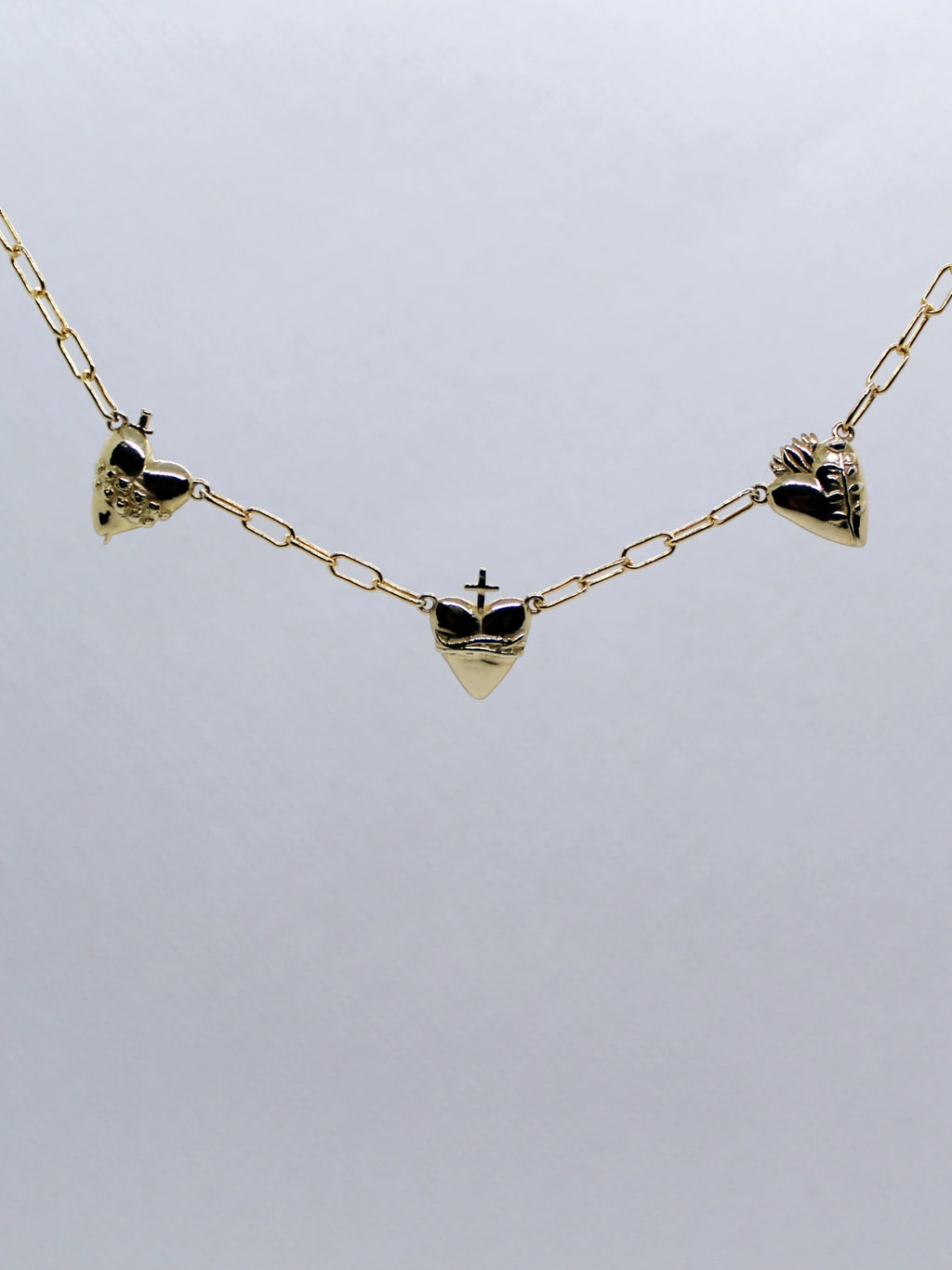 Three Hearts Necklace Paper Clip