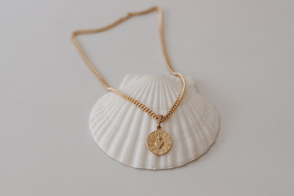 Most Sacred Heart Coin Link Necklace