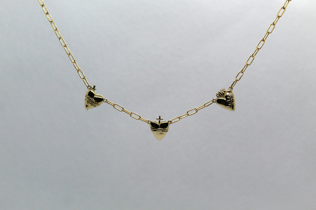 Three Hearts Necklace Paper Clip