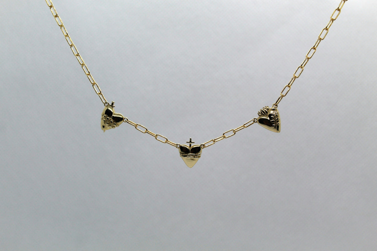Three Hearts Necklace Paper Clip