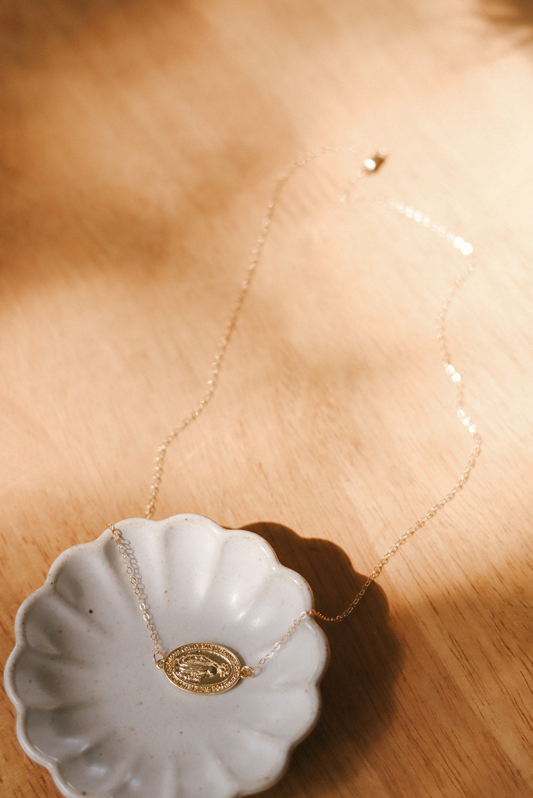 Sideways Miraculous Medal Necklace